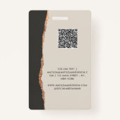 Roos Gold Natural Black Modern Girly Elegant Badge (Achterkant)