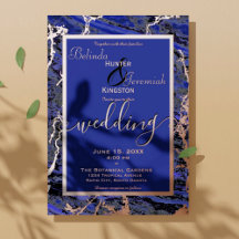 Roos Gold & Navy 5-inch x 7-inch Folie bruiloft