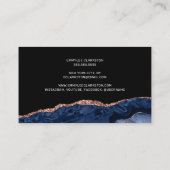 Roos Gold Navy Blue Agate Visitekaartje (Achterkant)