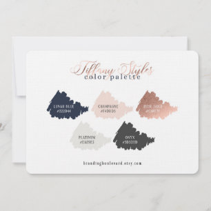 Roos Gold Navy Blue & Blush Color Palette Kaart