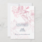 Roos Gold Navy Blue Floral Weddenschappen Receptio Kaart (Voorkant)