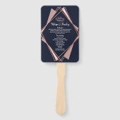 Roos Gold Navy Blue Mauve Geometric Programs Handwaaier (Voorkant)