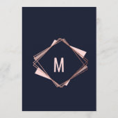 Roos Gold Navy Blue Mauve Geometric Wedding Menu (Achterkant)