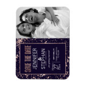 Roos Gold Navy Blue Paint Spletters Bespaar de dat Magneet (Verticaal)