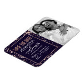 Roos Gold Navy Blue Paint Spletters Bespaar de dat Magneet (Linkerzijde)