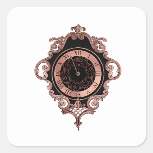 Roos Gold New Year Party Envelope Seal Vierkante Sticker (Voorkant)