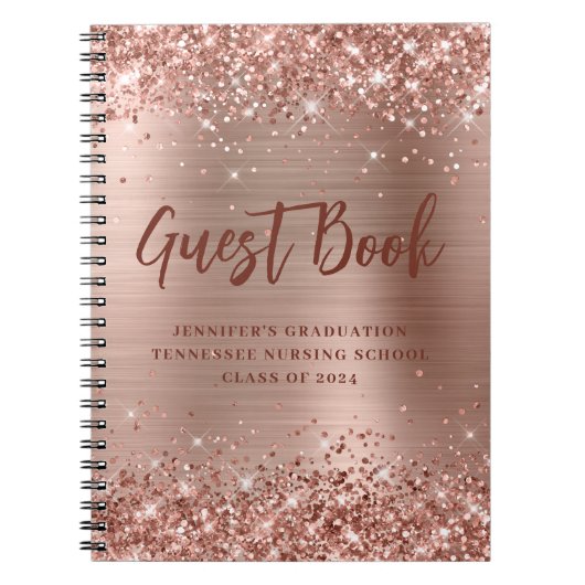 Roos Gold Nursing School Afstuderen Guestbook Notitieboek (Voorkant)