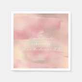 Roos Gold Ombre Blush Copper Custom Name tekenen Servetten (Voorkant)