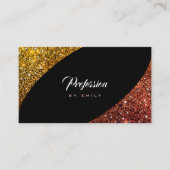 Roos Gold Ombre Glitter Sparkle Glam Professional Visitekaartje (Voorkant)