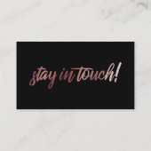 Roos Gold Ombre op zwarte "We've Moved" Kaart Visitekaartje (Achterkant)