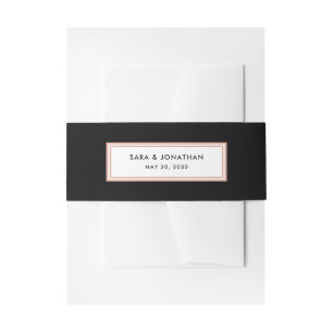 Roos Gold op zwart   Weddenschap Uitnodigingen Wikkel