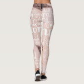 Roos Gold Orchid Word Cloud Embedded Foto Leggings (Achterkant)