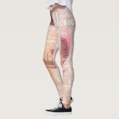 Roos Gold Orchid Word Cloud Embedded Foto Leggings (Links)