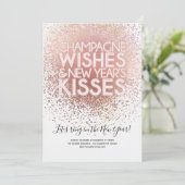 Roos Gold Oudejaarsuitnodiging Kaart (Staand voorkant)