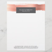 Roos Gold Paint Brush Letterhead Briefhoofd Sjabloon (Voorkant)