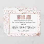 Roos Gold Paint Spletters Dank u Briefkaarten (Voorkant / Achterkant)