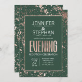 Roos Gold Paint Spletters Green Evening Kaart (Voorkant / Achterkant)