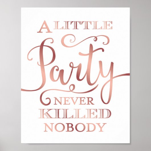 Roos Gold Party heeft NOOIT NIEMAND GEDOOD Poster (Voorkant)