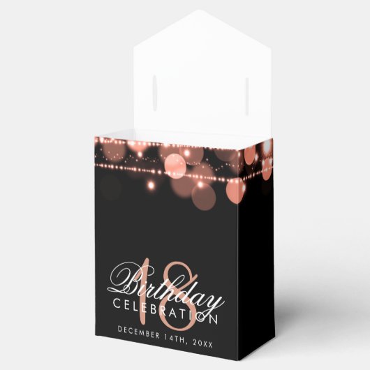 Roos Gold Party Sparkles 18th Birthday Favor Bedankdoosjes (Geopend)