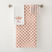Roos Gold Pattern en Crown Bath Towel Set Bad Handdoek (Insitu)
