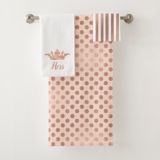 Roos Gold Pattern en Crown Bath Towel Set Bad Handdoek (Insitu)