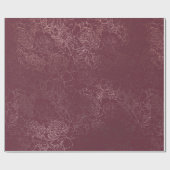 Roos Gold Peony Outline Pattern op Bourgogne Cadeaupapier (Vlak)