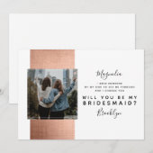 Roos Gold Photo Bridesmaid proposal Kaart (Voorkant / Achterkant)