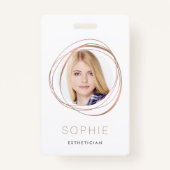 Roos Gold Photo & Name Badge (Voorkant)