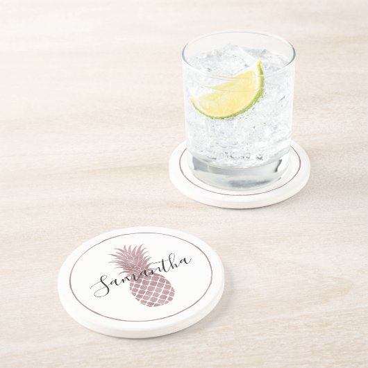 Roos Gold Pineappel Zandsteen Onderzetter (Zijkant)