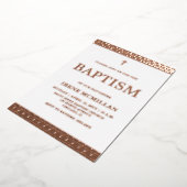 Roos Gold Pink Baptism Folie Uitnodiging (Gedraaid)