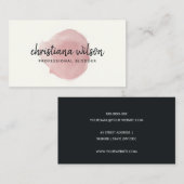 ROOS GOLD PINK BLACK BRUSH STROKE CALLIGRAPHY VISITEKAARTJE (Voorkant / Achterkant)