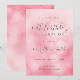 Roos Gold Pink Blush Foil 60th Birthday Glitter Kaart