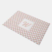 Roos Gold Pink Checkerboard Monogram Deurmat (Schuin)