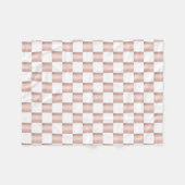 Roos Gold Pink Checkerboard Patroon Fleece Deken (Voorkant (Horizontaal))