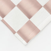 Roos Gold Pink Checkerboard Patroon Fleece Deken (Hoek)