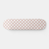 Roos Gold Pink Checkerboard Patroon Skateboard (Horizontaal)
