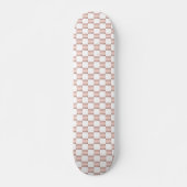 Roos Gold Pink Checkerboard Patroon Skateboard (Voorkant)