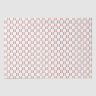 Roos Gold Pink Checkerboard Patroon Tissuepapier