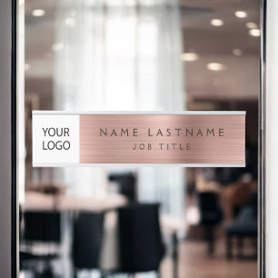 Roos Gold Pink Custom Logo Executive Business Deurbordje