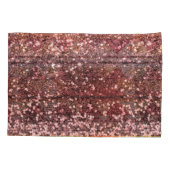 Roos Gold Pink Faux Glitter Over Print Kussensloop (Achterkant)