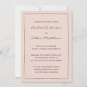 Roos Gold Pink / Fig Ink Wedding Invitting (Voorkant)