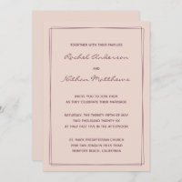 Roos Gold Pink / Fig Ink Wedding Invitting