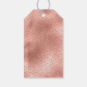 Roos Gold Pink Glam Glitter Stippen Cadeaulabel (Achterkant)
