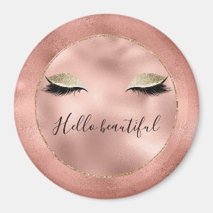 Roos Gold Pink Glam Glitzy Black Eyelashes Magneet