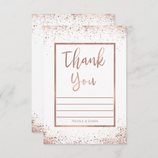 Roos Gold Pink Glam Modern Chic Weddenschap Hartel Kaart (Voorkant / Achterkant)