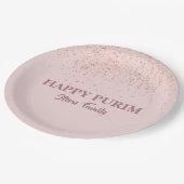 Roos Gold Pink Glitter Dust Hebreeuwse Purim Samea Papieren Bordje (Gekanteld)