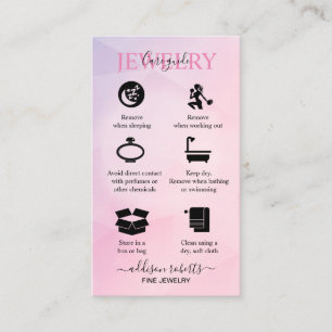Roos Gold Pink Glitter Jewelry Care Business Ca Visitekaartje