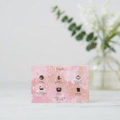 Roos Gold Pink Glitter Jewelry Care Visitekaartje (Staand voorkant)