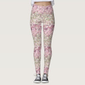 Roos Gold Pink Glitter Mermaid Leggings (Voorkant)