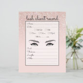 Roos Gold Pink Glitter Ombre Lash Client Record (Staand voorkant)